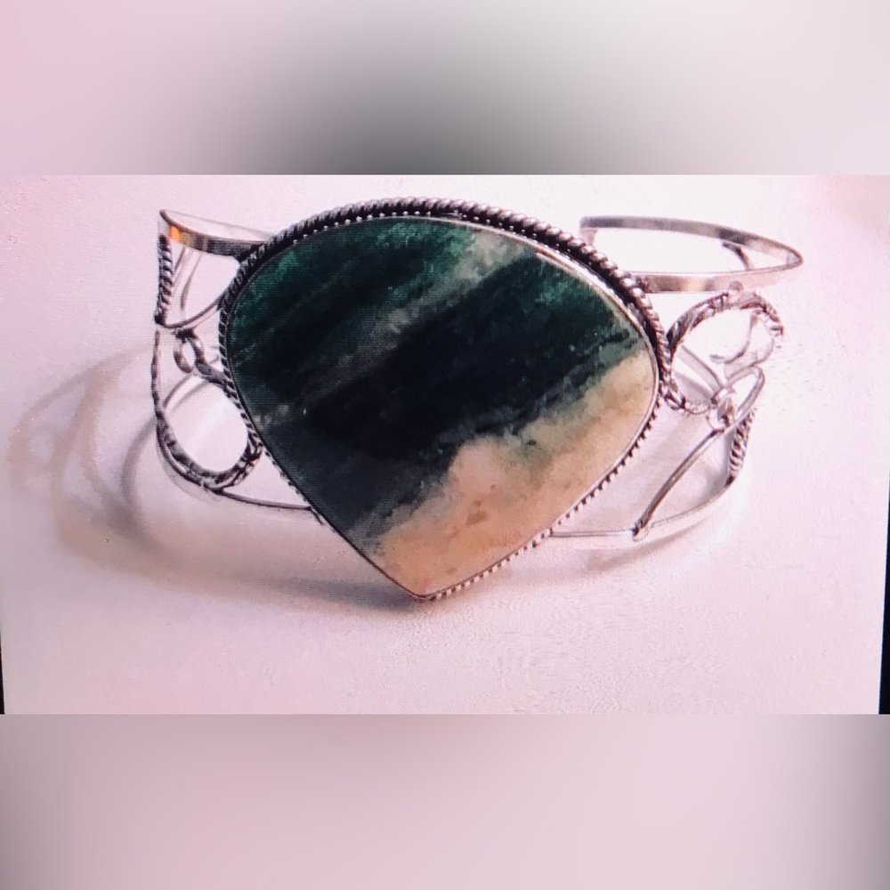 Chloride Stamped 925 Sterling Silver Cuff Bracelet